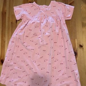 Pink Strapless Dress with Cloud Pattern